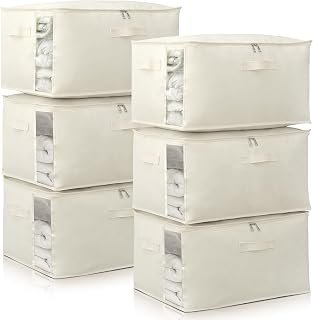 6 Pack Canvas Comfort and Blanket Storage Bags